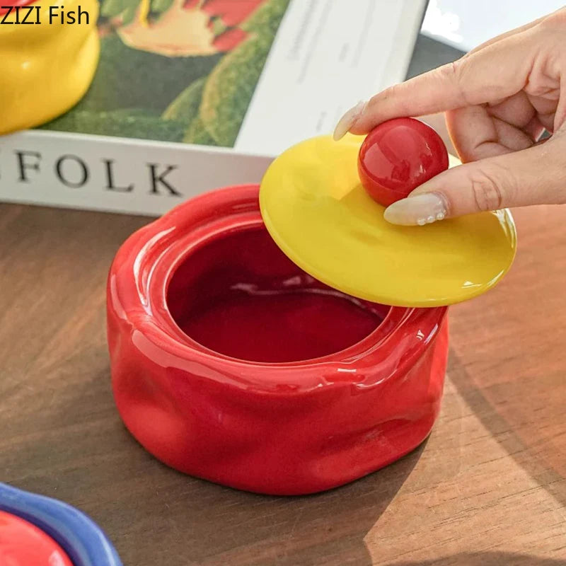 Afralia™ Ceramic Irregular Shape Ashtray for Smoking - Colorful Table Accessories