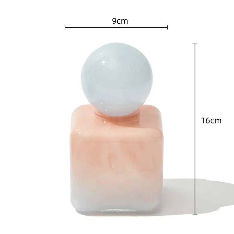 Afralia Geometric Sphere Glass Vase with Lid, Desktop Storage Container