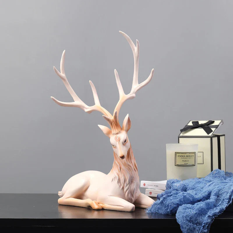Afralia™ Deer Sculpture: High-End Resin Elk Figurine for Luxury Home Decor