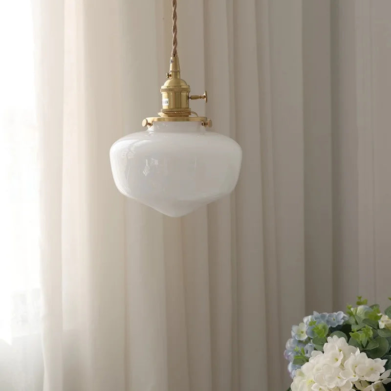Afralia™ Glass LED Pendant Light Fixture Knob Switch Nordic Modern Hanging Lamp