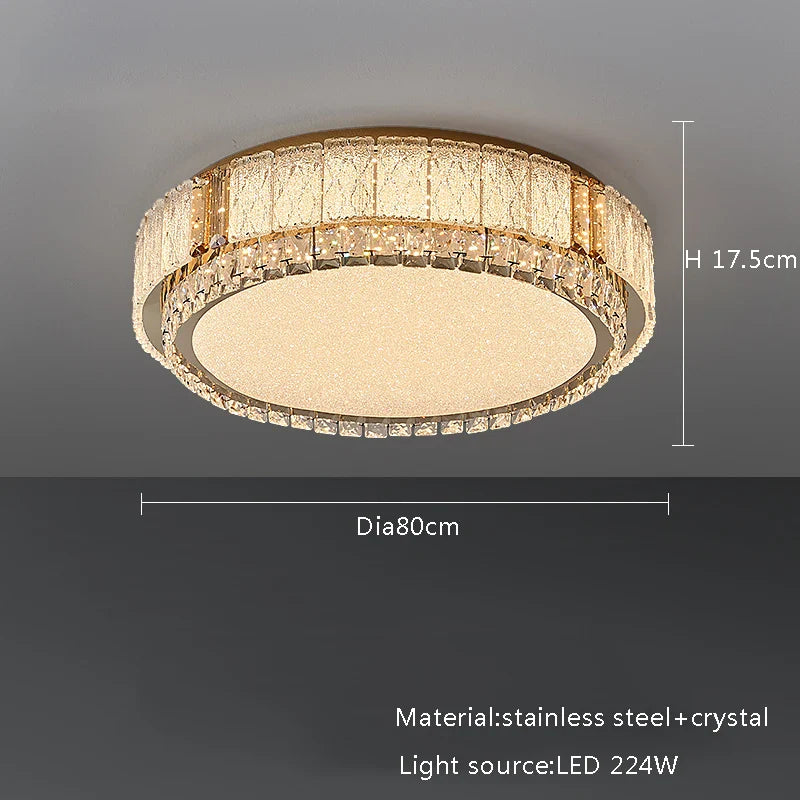 Afralia™ Glass Crystal LED Ceiling Lamp Modern Minimalist Home Décor Light Fixtures