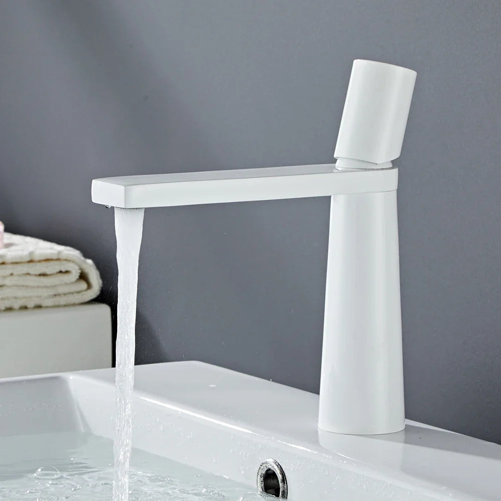 Afralia™ Brass Bathroom Faucet Mixer Tap, Black/Gold Finish, Single Handle Hot/Cold Lavatory