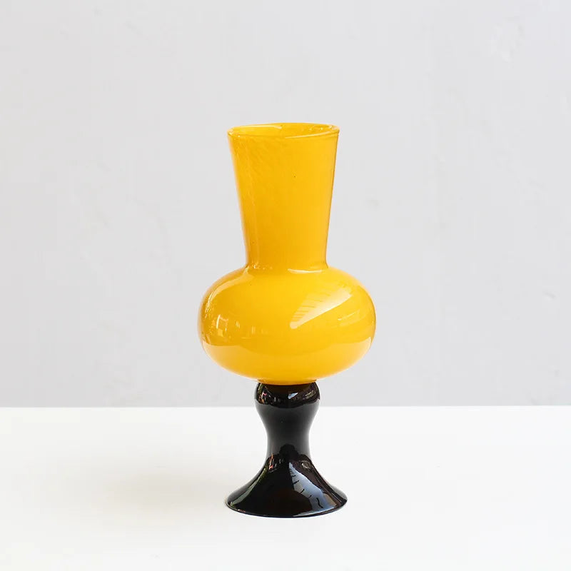 Afralia™ Geometric Vintage Glass Vase for Home Decoration