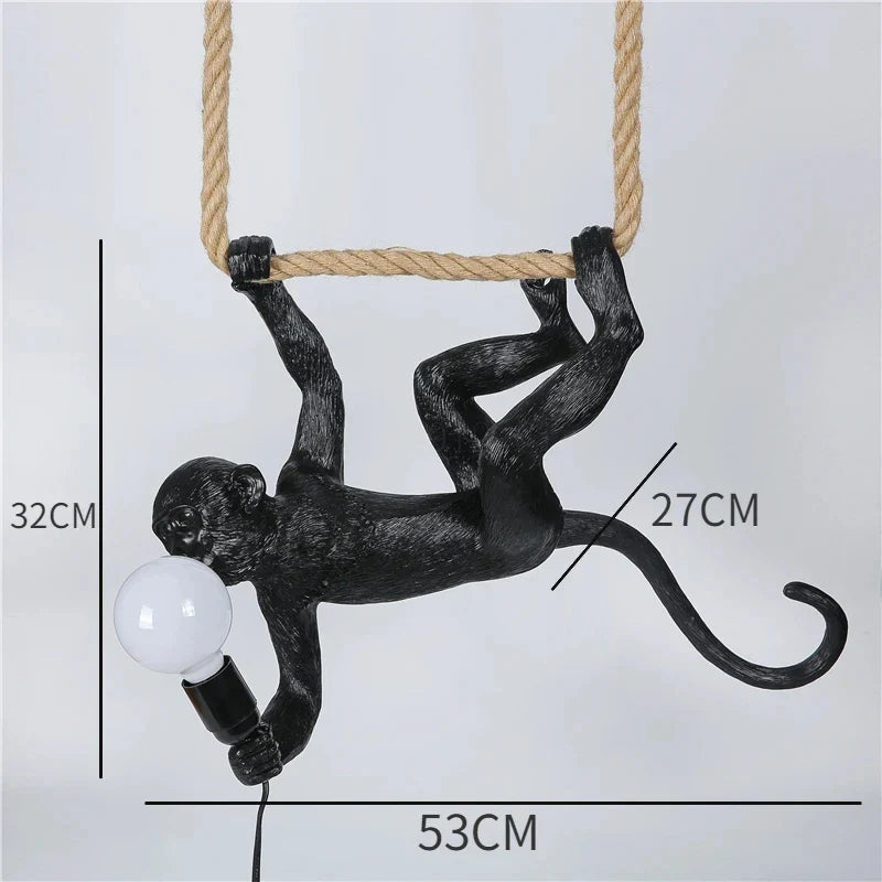 Afralia™ Monkey Resin Pendant Light for Artistic Living Room Decor