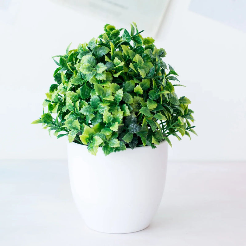 Afralia™ Artificial Mini Plant Bonsai Greening Potted Desktop Simulation Green Plant