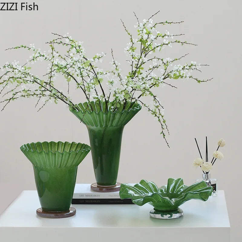 Afralia™ Lotus Leaf Glass Vase: Elegant Table Decor & Plant Pot for Room Aesthetic