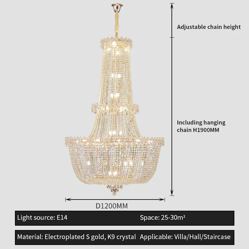 Afralia™ Crystal Luxe Chandelier for Villa Hotel Living Room - European Modern Style
