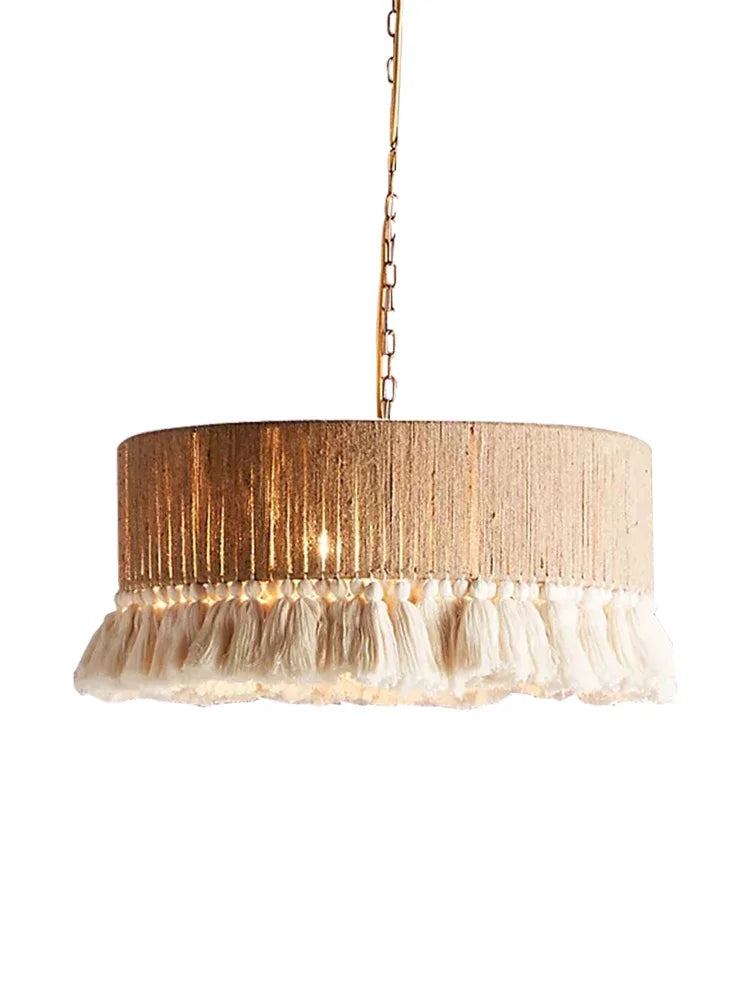 Afralia™ Bohemian Hemp Rope Tassel Pendant Light for Home Decor