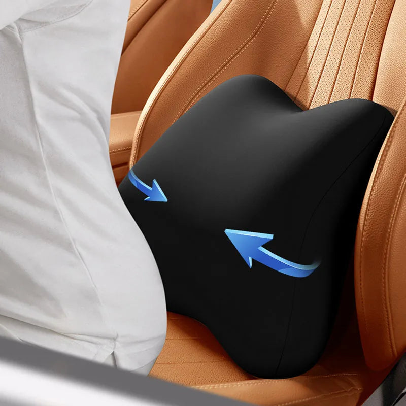 Afralia™ Lumbar Support Memory Foam Cushion for Office Chair and Car Seat