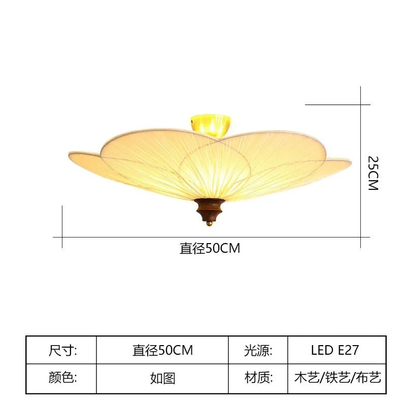 Afralia™ Plum Blossom LED Solid Wood Ceiling Lamp for Bedroom Living Room