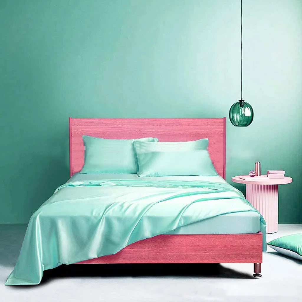 Afralia™ Satin Bed Sheet Set for Luxury High-End King Queen Twin Full Size Bed