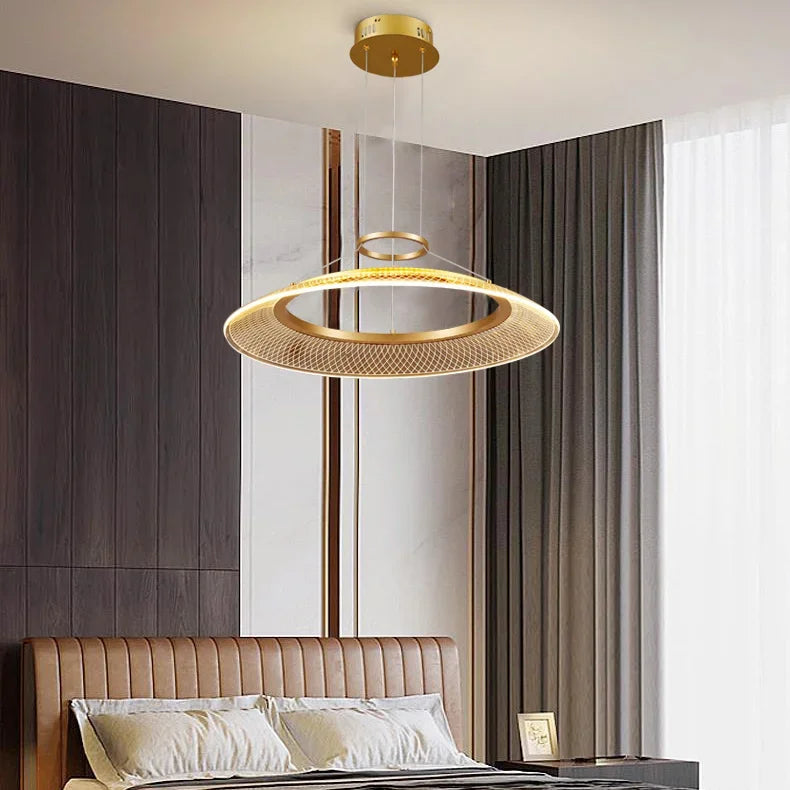 Afralia™ LED Ring Ceiling Chandelier: Luxury Villa Pendant Light for Living & Dining Rooms