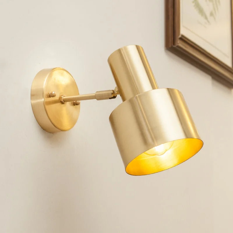 Afralia™ Nordic Copper LED Wall Lamp Pull Chain Switch Wandlamp
