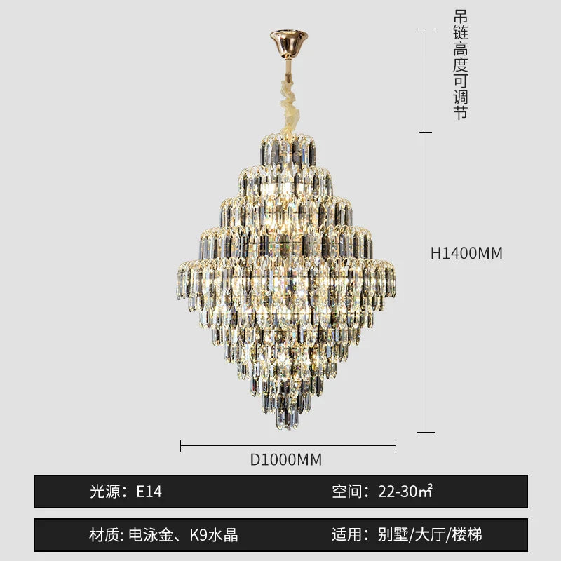 Afralia™ Designer LED Crystal Chandelier for Luxury Villas, Hotels & Restaurants