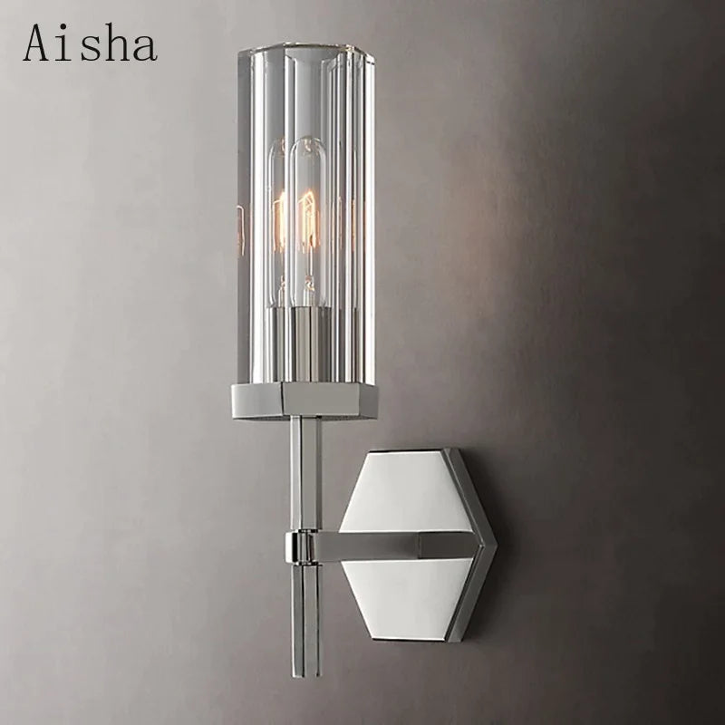 Afralia™ Crystal Shades Gold/Black Metal Wall Sconces - Elegant Edison Wall Mounted Lights