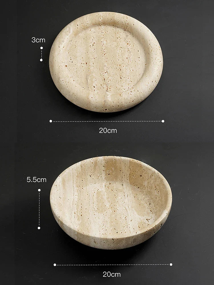 Afralia™ Marble Round Tray: Elegant Serving Dish, Fruit Bowl, Coffee Table Decor