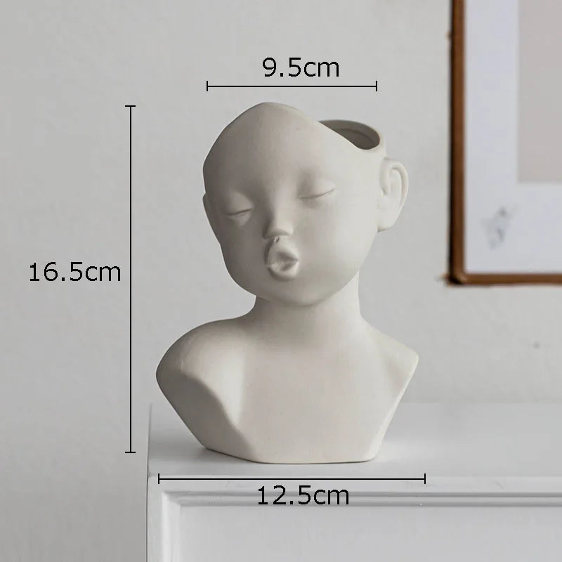 Afralia™ Ceramic Nude Figures Vase Set for Artistic Desk Decor and Floral Arrangements