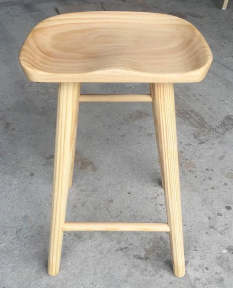 Afralia™ Solid Wood Hyperboloid Stool: Simple Design for Makeup, Shoe Changing - Ash Wood