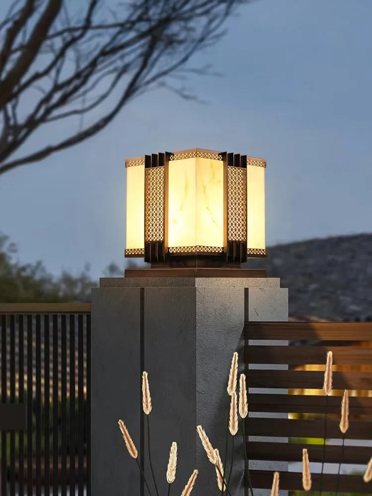 Afralia™ LED Outdoor Marble Street Lamp for Pillar Fence Lighting