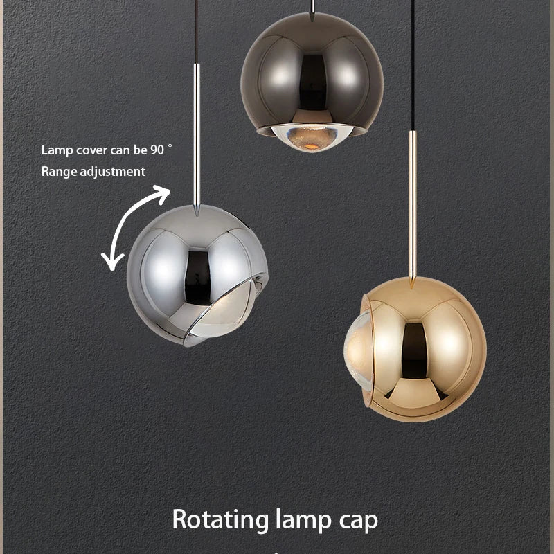 Afralia™ Nordic Modern Chandelier LED Pendant Lamp Adjustable Spot Light Silver Gold White