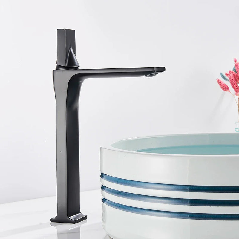 Afralia™ Single Handle Basin Faucet with Hot and Cold Water Mixer for Bathroom Sink