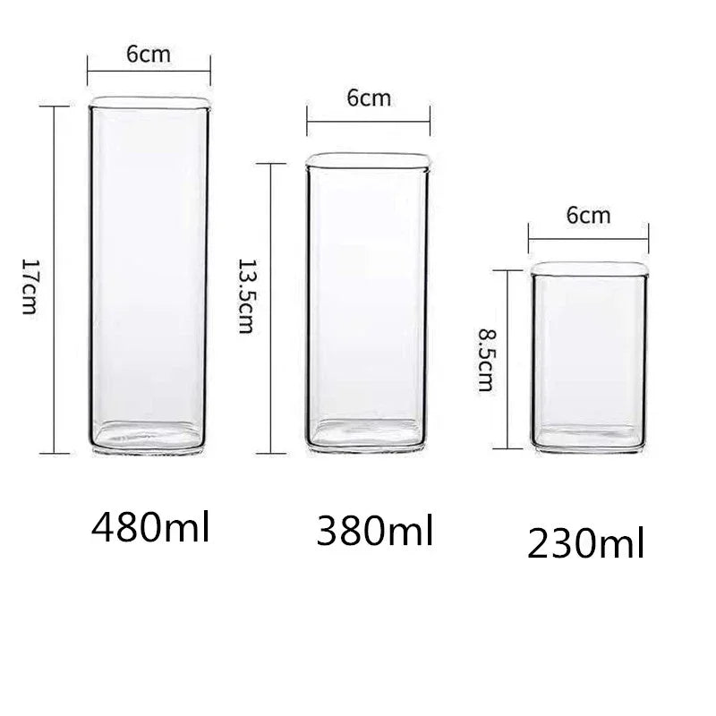 Afralia™ Glass Coffee Tea Mug Handle Drinkware Breakfast Milk Cup Glass Mugs