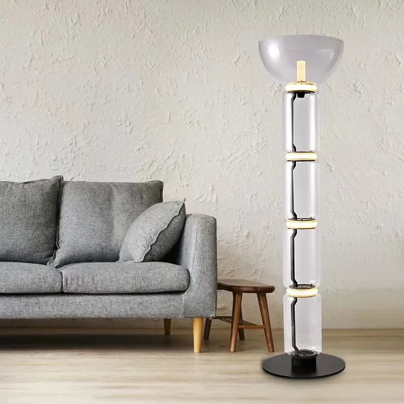 Afralia™ Clear Glass Tube Table Lamp, Modern Light Luxury Adjustable Tunnel Design