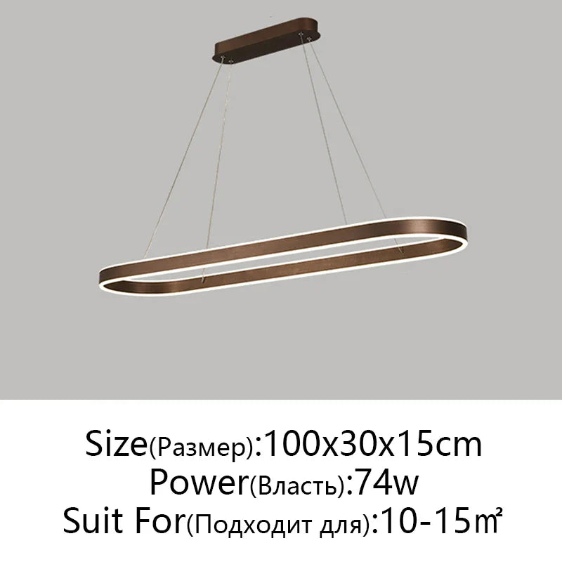 Afralia™ LED Aluminum Ceiling Chandelier for Kitchen Living Room Modern Nordic Design