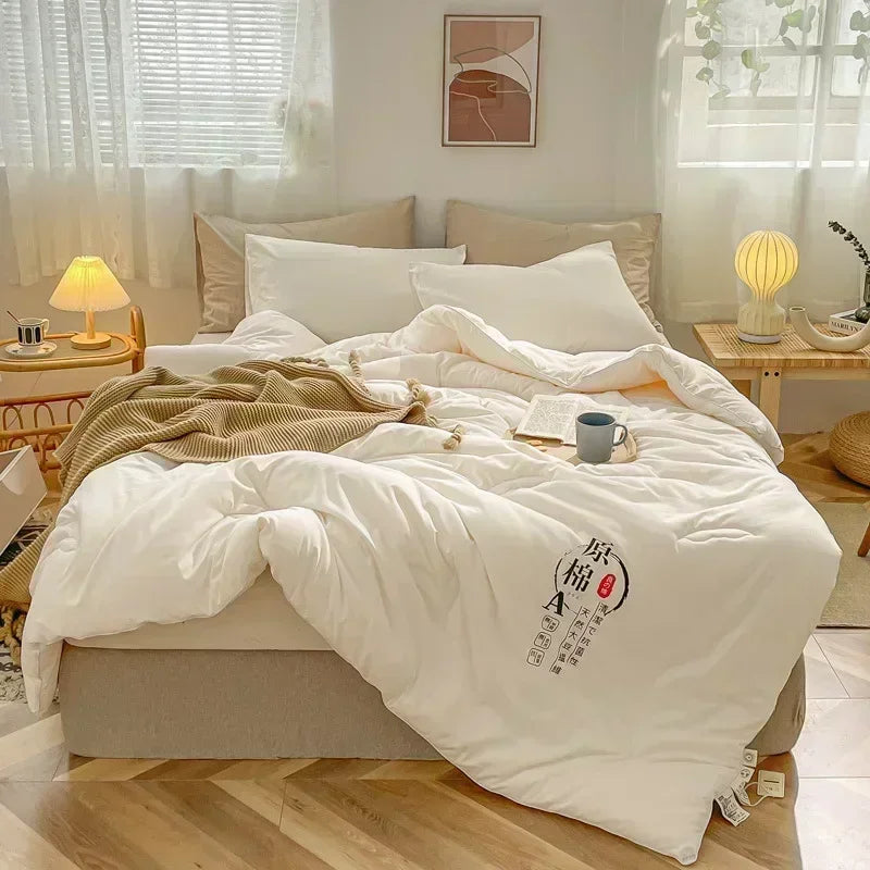Afralia™ Cotton Soya Fibre Filling Quilted Comforter Blanket - All Seasons Luxe Bedding