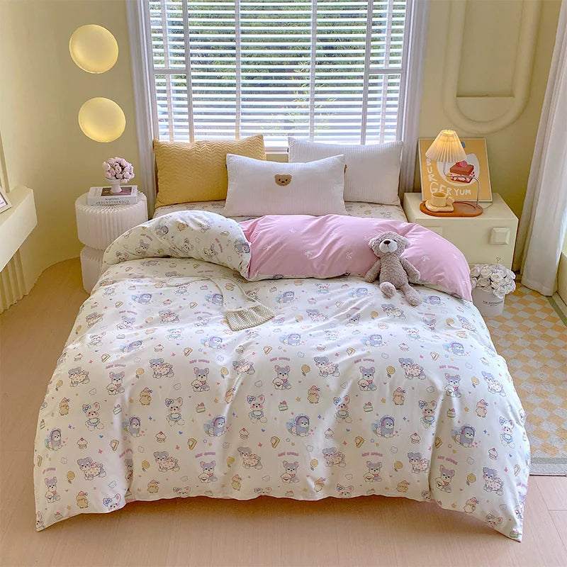 Afralia™ Nordic Plaid Cotton Duvet Cover for All Seasons - Single/Double Bed