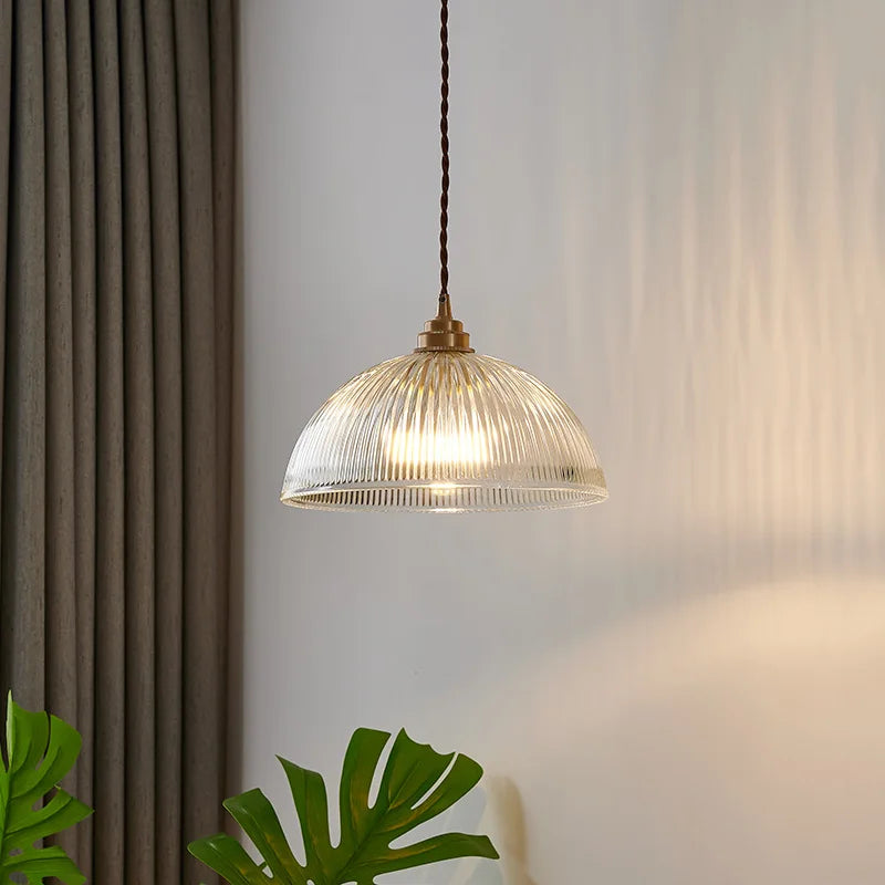 Afralia™ Copper Glass Pendant Light Chandelier for Elegant Home Decor Lighting