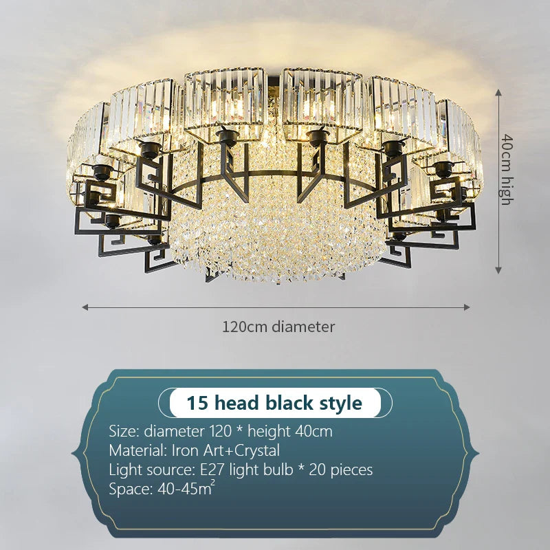 Afralia™ Luxury Crystal Ceiling Light for Living Room, Bedroom, Dining - Modern and Simple