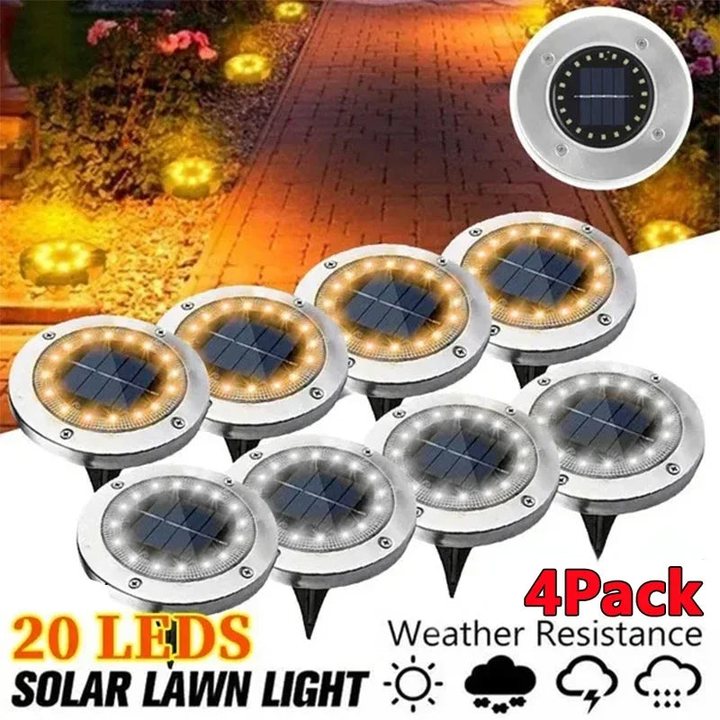 Afralia™ Solar Disk Lights Outdoor Garden Spotlight - Set of 8