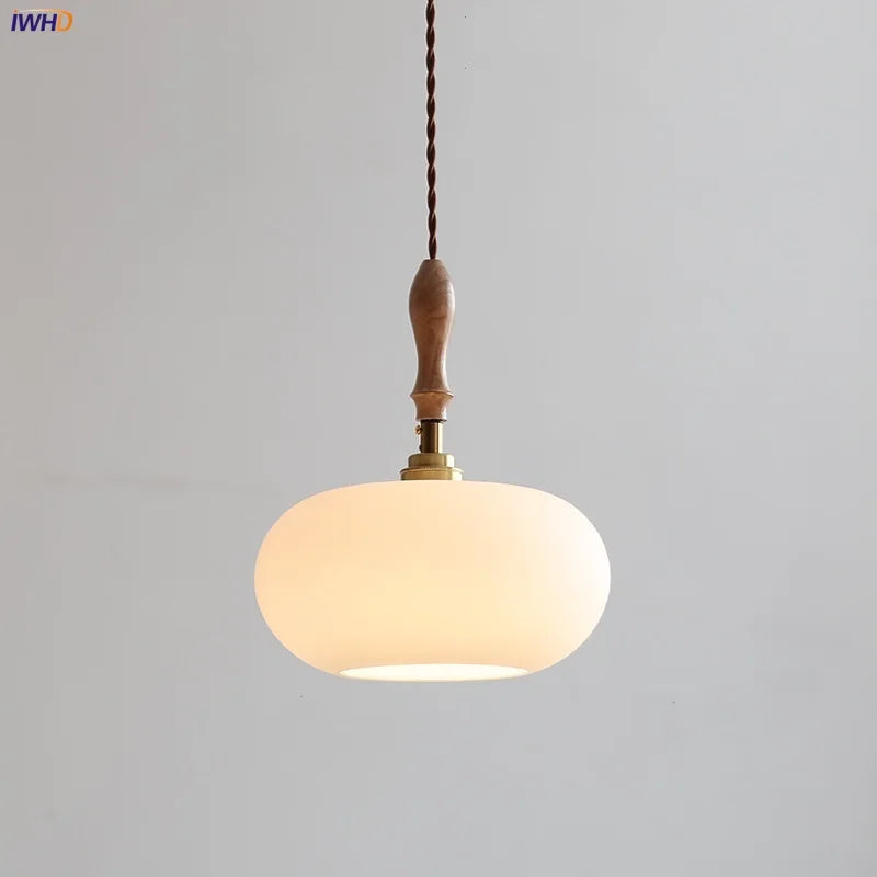 Afralia™ White Glass LED Pendant Lamp: Modern Nordic Style for Kitchen, Dining Room, Bedroom