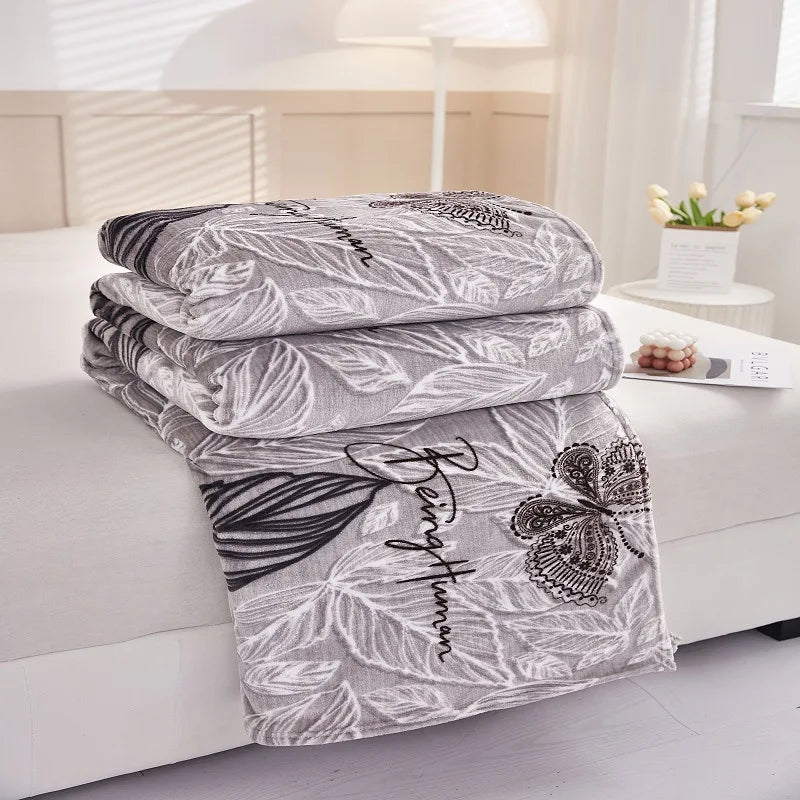 Afralia™ Nordic Printed Plush Blanket: Cozy Sofa Cover, Office Shawl, All-Season Cushion
