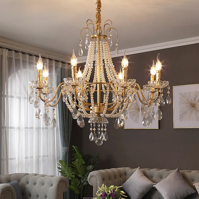 Afralia™ Retro Pearl Chandelier for Elegant Living Spaces