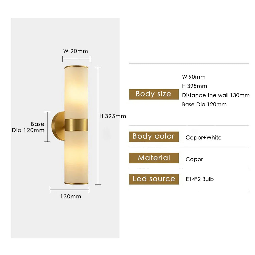 Afralia™ Luxury LED Wall Sconce: Elegant Copper Glass Indoor Light for Home Decor