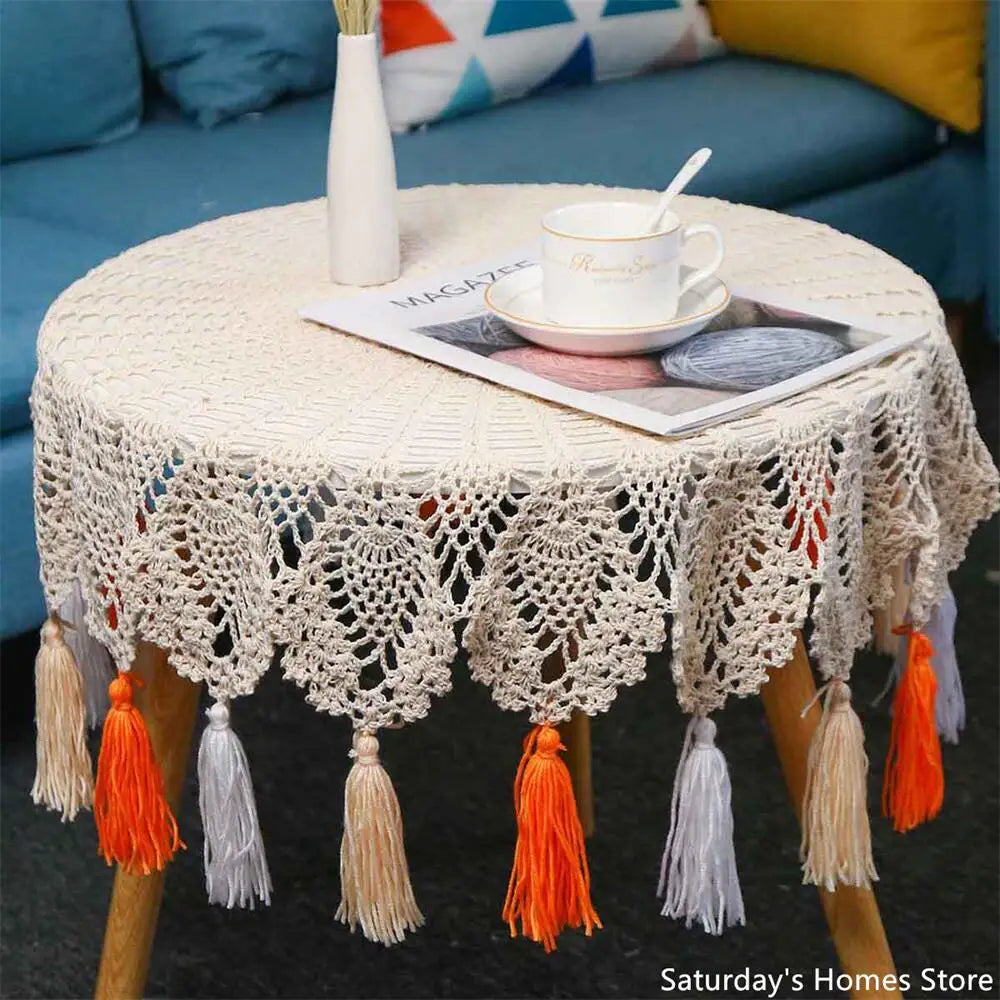 Afralia™ Cotton Macrame Tassel Wall Hanging Tapestry or Tablecloth