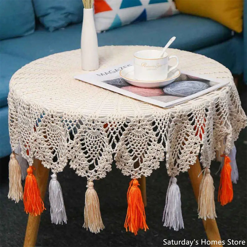 Afralia™ Cotton Macrame Tassel Wall Hanging Tapestry or Tablecloth