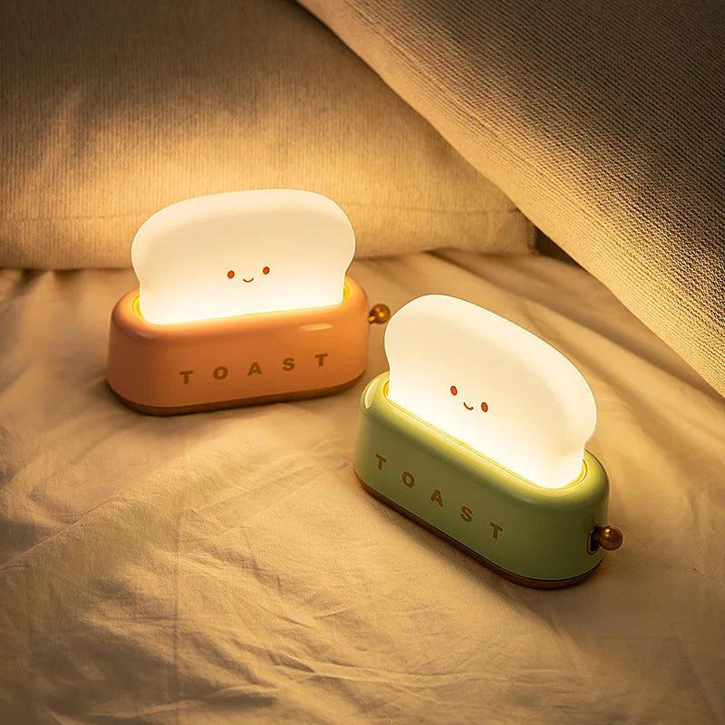 Afralia™ Toast Light: Rechargeable Bread Maker Night Lamp for Bedroom Decoration