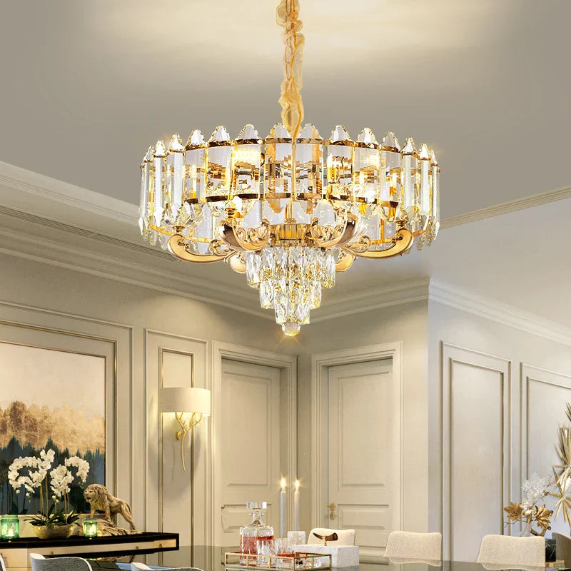 Afralia™ Crystal Chandelier: American Luxury LED Pendant for Living Room, Dining Room, and Bedroom