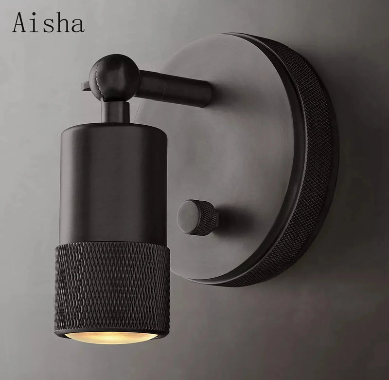 Afralia™ Minimalist Wall Lamp Sconce Aluminum/Copper/Black/Chrome Adjustable Direction Bedroom Living Room Decor