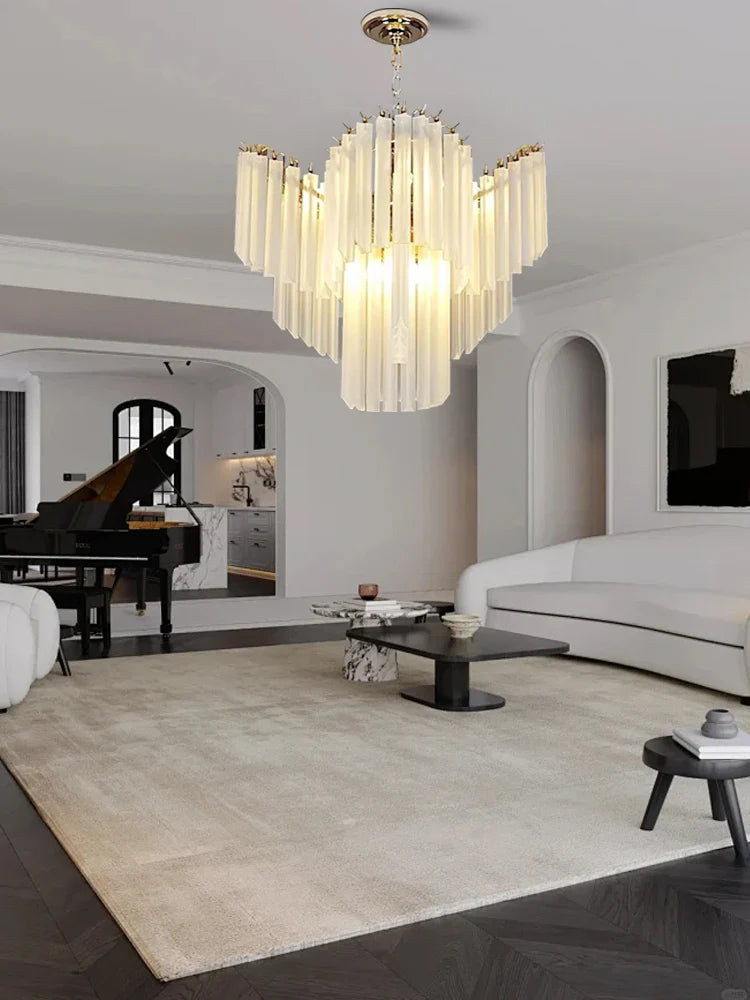 Afralia™ Nordic Vintage White Crystal Glass Pendant Light - Elegant Modern Lighting