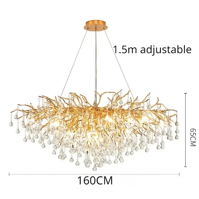 Afralia™ Crystal Branch Chandelier | Indoor Luxury Gloss Light for Living & Dining Room