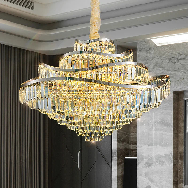 Afralia™ Crystal Chandelier LED Lighting for Luxury Living Room, Bedroom, Dining Room