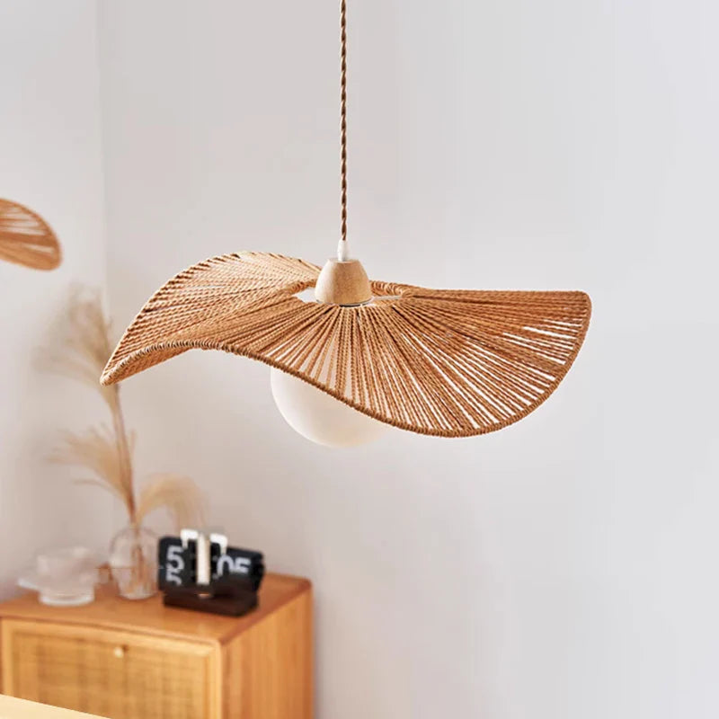 Afralia™ Rattan Chandelier: Nordic Minimalist Wabi Sabi LED Pendant Lamp for Home Décor