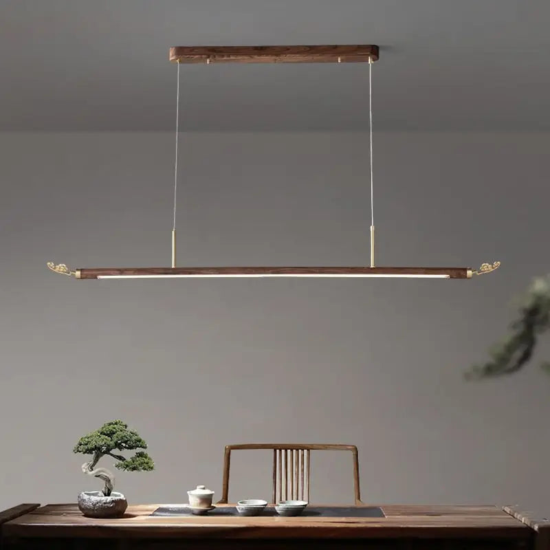 Afralia™ Classic Chinese Solid Wood Pendant Lights Copper Teahouse Bar Retro Lamps
