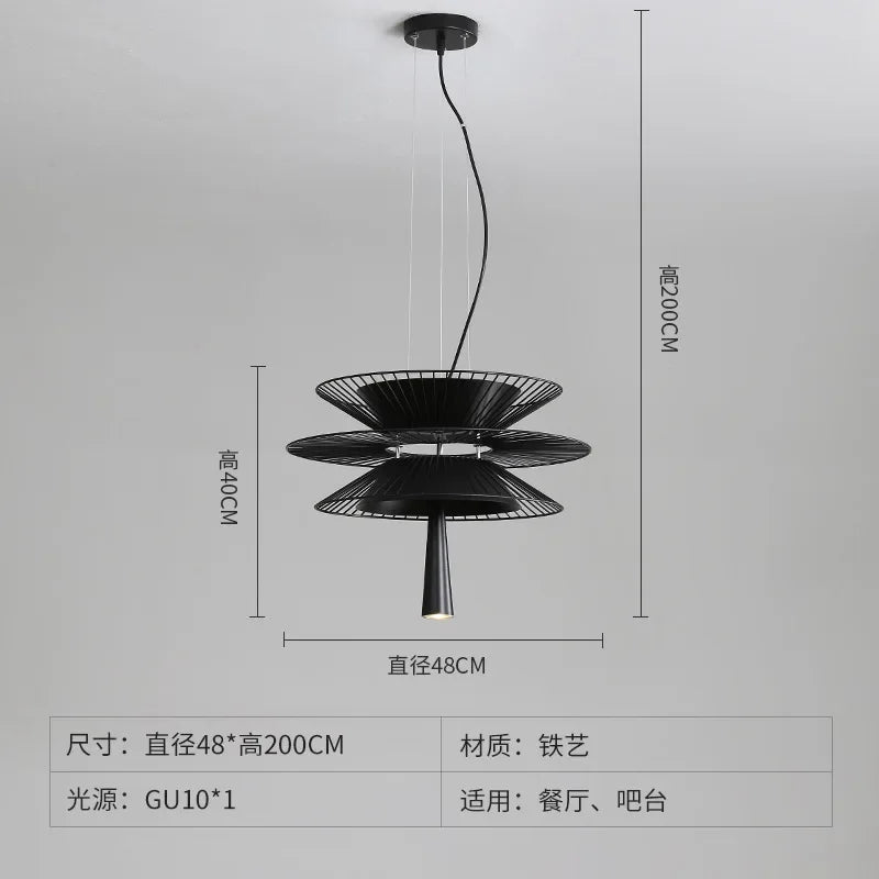 Afralia™ Iron Art Dinning Room Pendant Light in Black/Gold - Modern Nordic LED Fixture