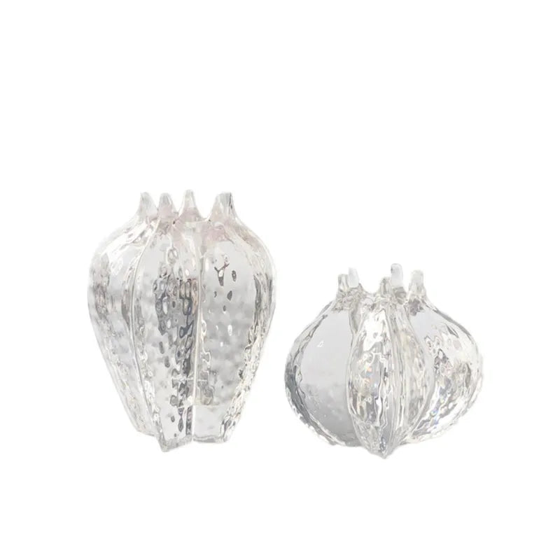 Afralia™ Transparent Petal Shape Resin Vase for Arranging Flowers and Home Decor