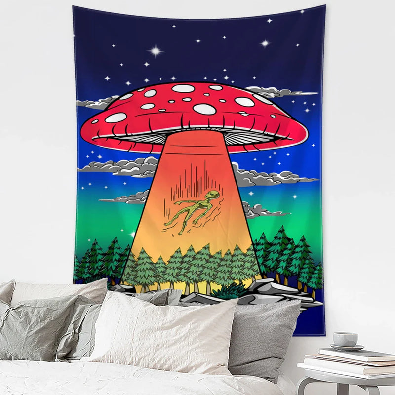 Afralia™ Mushroom Eye Mandala Wall Hanging for Home Dorm Decor